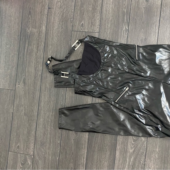 I. AM. GIA. Black faux leather catsuit Medium unworn - Picture 4 of 8
